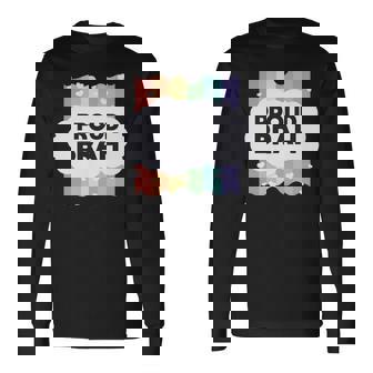 Proud Brah ゲイプライドフラッグ ジェンダー平等 パステルブラ 長袖tシャツ 長袖Tシャツ - Kawaiitshirt