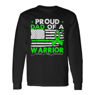Proud Dad Of A Warrior Cerebral Palsy Awareness Long Sleeve T-Shirt - Thegiftio UK