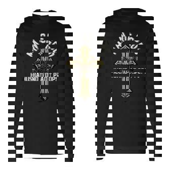 Proud Husband Dad Pops Father's Day Christian Cross Long Sleeve T-Shirt | Mazezy