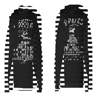 Proud Skeleton I Survived My Mom's Doctorate Degree Vintage Long Sleeve T-Shirt | Seseable FR