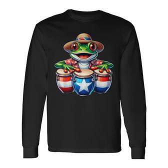 Puerto Rico Coqui Frog Taino Boricua Long Sleeve T-Shirt - Thegiftio UK