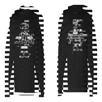 Pug Halterofilia Divertido Gimnasio Entrenamiento Pug Perro Pesador Camiseta de manga larga - Regaloses