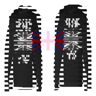 Punk Rock Retro British Flag Punk You Indie Grungetyle Camiseta de manga larga - Regaloses