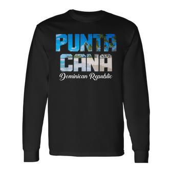 Punta Cana Dominican Republic Surfer Souvenir Vintage Long Sleeve T-Shirt - Thegiftio UK