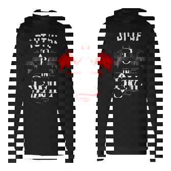 I Put D In Devil Matching Couple Vintage Halloween Costume Long Sleeve T-Shirt | Mazezy