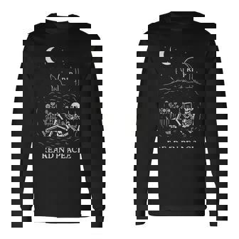 Read In Peace – Motifquelette Amusant Pour Les Amateurs De Livres T-shirt à manches longues - Cadeauxyz