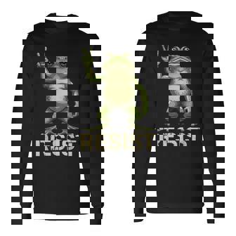 Realistic Frog Resist Protest Peace Sign Activism Long Sleeve T-Shirt - Monsterry