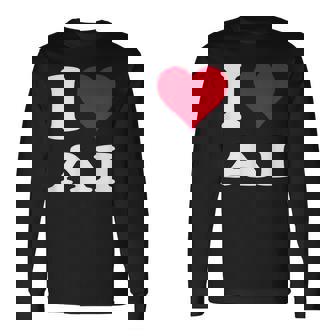 Red Heart I Love Ai 長袖Tシャツ - Kawaiitshirt