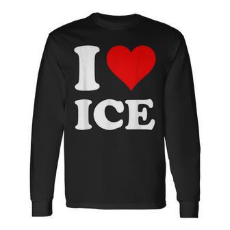 Red Heart I Love Ice Long Sleeve T-Shirt - Thegiftio UK