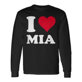 Red Heart I Love Mia Long Sleeve T-Shirt - Thegiftio UK