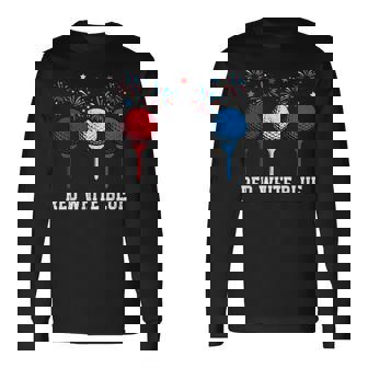 Red White Blue Golf Patriotic Golf 4Th Of July Golf Outfits Long Sleeve T-Shirt - Thegiftio