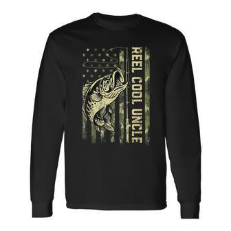 Reel Cool Uncle Fisherman Camouflage Father's Day Long Sleeve T-Shirt - Thegiftio UK