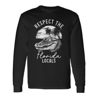 Respect The Florida Locals Everglades Alligator Long Sleeve T-Shirt - Thegiftio UK