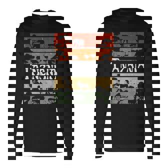 Retro Africa Tanzaniaafari Travel Tanzania Tour Maglietta a maniche lunghe - Novitaregali