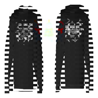 Retro Christmas Shark Santa Reindeer Long Sleeve T-Shirt | Seseable FR