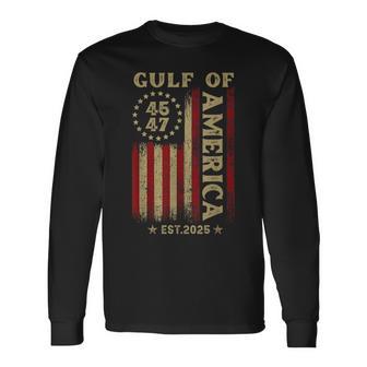Retro Gulf Of America Est 2025 Vintage Usa Long Sleeve T-Shirt - Thegiftio UK
