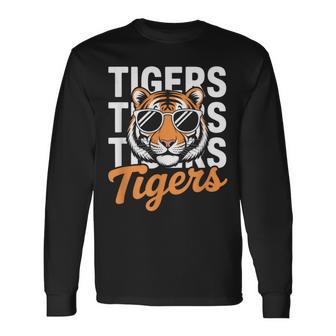 Retro Tigers Inspirational Athletic Name Tigers Long Sleeve T-Shirt - Monsterry