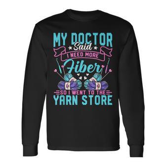 Retro Vintage Crocheter Crochet Knitting Crafter Crafting Long Sleeve T-Shirt - Thegiftio UK