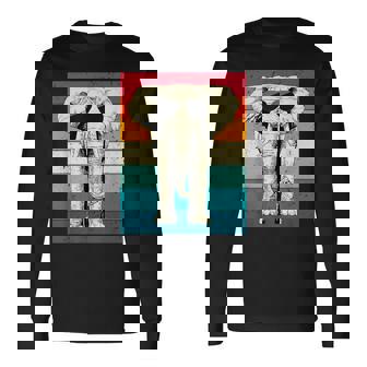 Retro Vintage Elephant With Sunglasses Wild Animal Lovers Long Sleeve T-Shirt | Mazezy