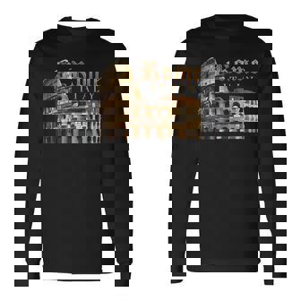 Retro Vintage Roma Italia Colosseum Souvenirs Rome Italy Long Sleeve T-Shirt | Mazezy