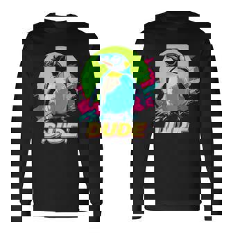 Retrointage 80S 90S Dude Emperor Penguin Lover T-shirt à manches longues - Cadeauxyz