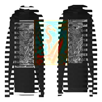 Rétrourf Flamanturfeur Hawaïenintage Plage Été T-shirt à manches longues - Cadeauxyz