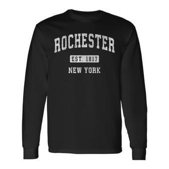 Rochester New York Ny Vintage Athletic Sports Long Sleeve T-Shirt - Thegiftio