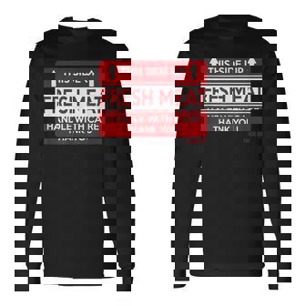 Roller Derby Fresh Meat Fragile Sticker Long Sleeve T-Shirt | Mazezy