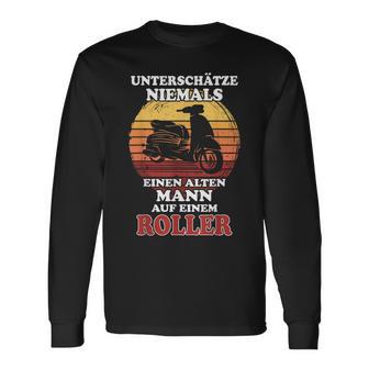 Rollerfahrer Moped Unterschätze Alter Mann Opa Roller Langarmshirts - Geschenkecke