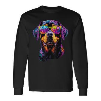Rottweiler Con Occhiali Daole I Cani Amano Il Rottweiler Maglietta a maniche lunghe - Novitaregali