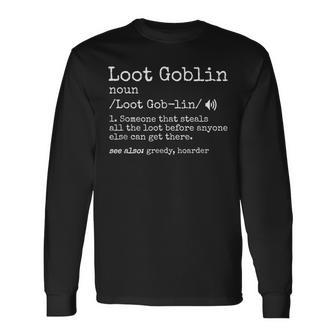 Rpg Loot Goblin Long Sleeve T-Shirt - Monsterry