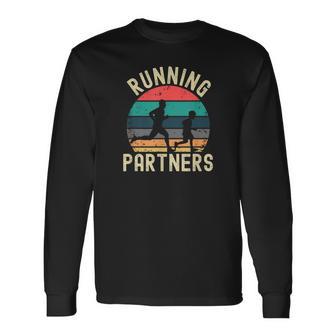 Running Dad Men's Half Marathon Jogging Father Son Runner Long Sleeve T-Shirt - Thegiftio UK