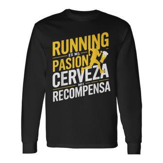 Running Hombre Divertidas Cerveza Idea Regalo Divertido Camiseta de manga larga - Regaloses