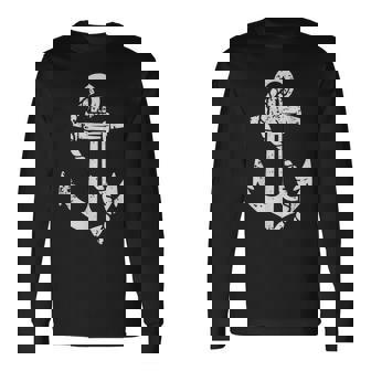 Sailor Costume Boat Anchor Sailing Captain Long Sleeve T-Shirt | Mazezy