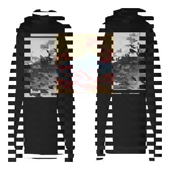 Sakura Fleur De Cerisier Japonaise Montagne Japonaise T-shirt à manches longues - Cadeauxyz