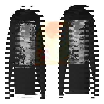 Samurai Squirrel Japanese Vintage Art Squirrel Long Sleeve T-Shirt | Seseable FR