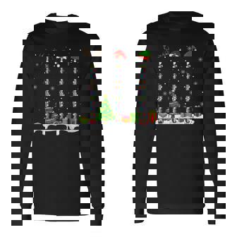 Santa Elf Reindeer Flute Christmas Light Musical Instrument Long Sleeve T-Shirt | Mazezy