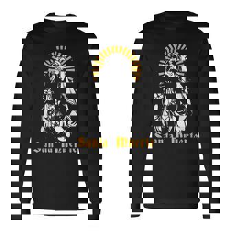 Santa Muerte Tête De Mort Mexicaine Enucre T-shirt à manches longues - Cadeauxyz