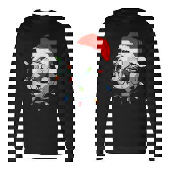 Santa Soccer Ball Youth Boys Christmas Pajamas Long Sleeve T-Shirt | Mazezy