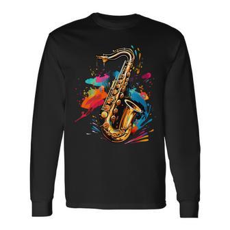Saxophone Lovers Small Black Long Sleeve T-Shirt - Thegiftio UK