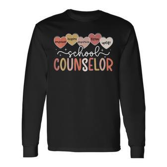 School Counselor Appreciation School Counseling Hearts Long Sleeve T-Shirt - Thegiftio UK