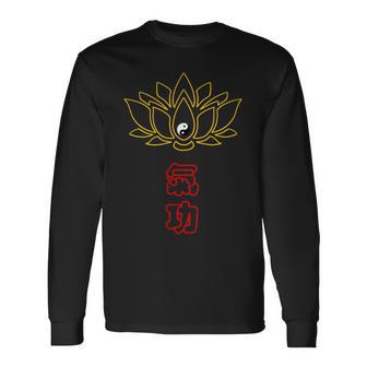 Scrittura Yin Yang Del Loto Qigong Chi Kung Maglietta a maniche lunghe - Novitaregali
