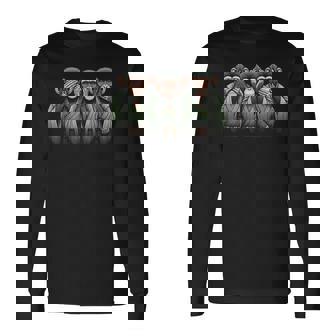 See No Evil Hear No Evil Speak No Evil Three Wise Monkeys Long Sleeve T-Shirt - Monsterry
