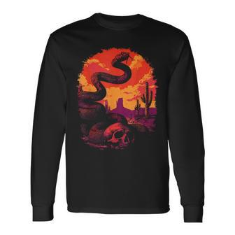 Serpent Àonnettes Avec Tête De Morterpent Du Désert Western Gothicunset T-shirt à manches longues - Cadeauxyz