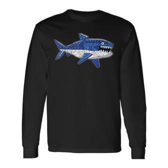 Shark Master Builder Block Building Brick Builder Long Sleeve T-Shirt | Seseable FR