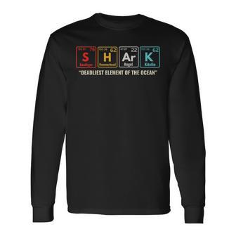 Shark Periodic Table Elements Week Retro Shark Lovers 2025 Long Sleeve T-Shirt | Seseable FR
