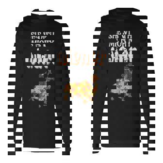 Shes With Me For My Dog Dachshund Inappropriate Men Long Sleeve T-Shirt | Seseable FR