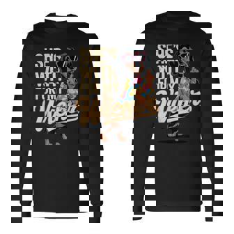 She's With Me For My Wiener Dachshund Glasses Long Sleeve T-Shirt | Seseable FR