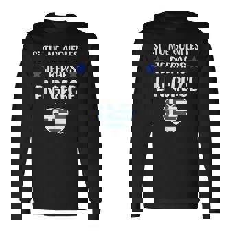 Si Tu Me Gonfles Je Repars En Grèce Cadeau Humour Grec T-shirt à manches longues - Cadeauxyz