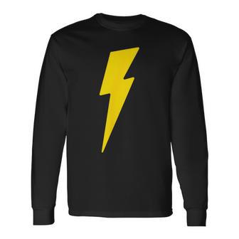 Simple Lightning Bolt Yellow Thunder Bolt Graphic Long Sleeve T-Shirt - Thegiftio UK